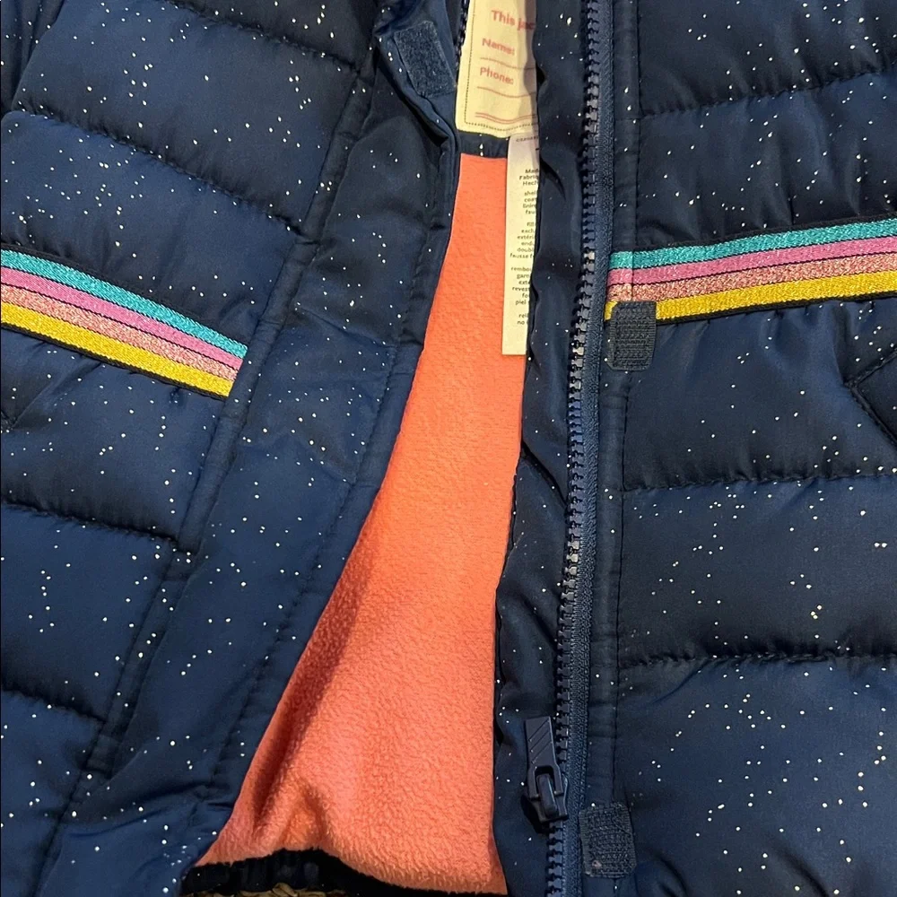 Carter's Pink Fleece Jacket with Navy Trim